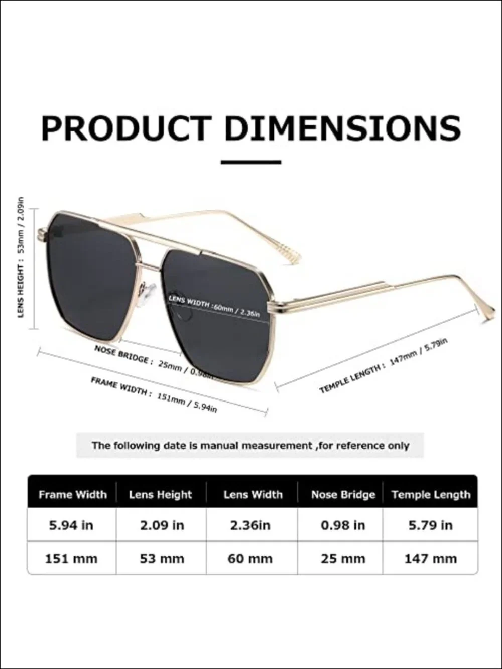 2 Pack Polarized Square Sunglasses UV400 Stainless Steel Unisex